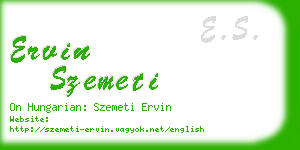 ervin szemeti business card